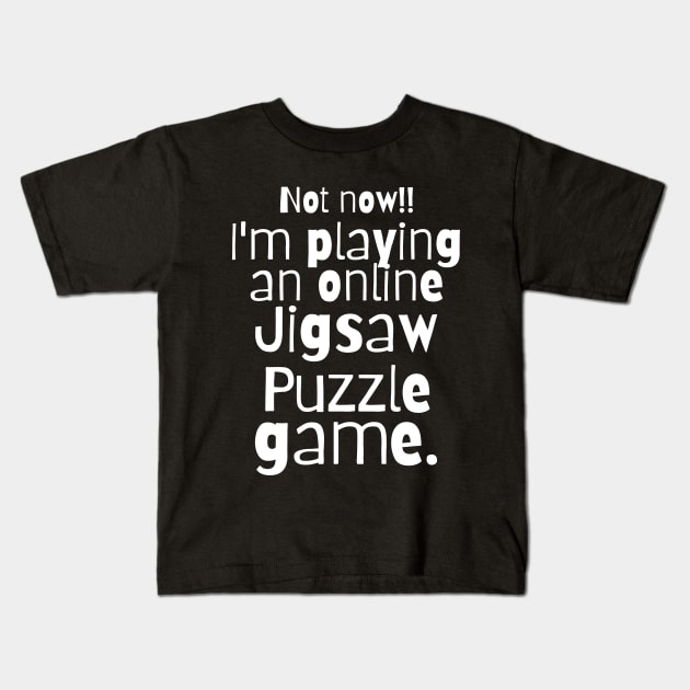 Online Jigsaw Puzzle Game Kids T-Shirt by Mey Designs